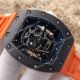 2017 Replica Richard Mille RM 052 Watch Black plated Skull Dial Orange rubber  (3)_th.jpg